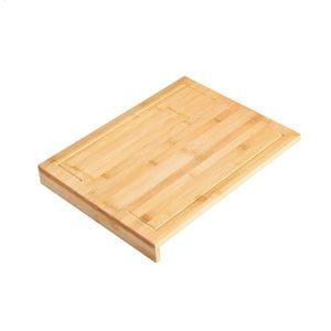 Gourmet Kitchen Bamboo Cutting Board With Counter Edge - Natural Brown