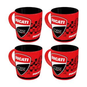 4x Nostalgic-art Ceramic Drinking Mug Ducati Corse Racing Logo 9x9x9cm