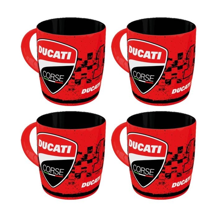 4x Nostalgic-art Ceramic Drinking Mug Ducati Corse Racing Logo 9x9x9cm