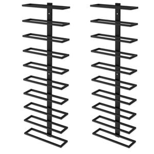 CARLA HOME Set 2 Pcs Metal Wall Mount Wine Rack for Wine Bottles, Liquor, Champagne (Holds 10 Bottles)