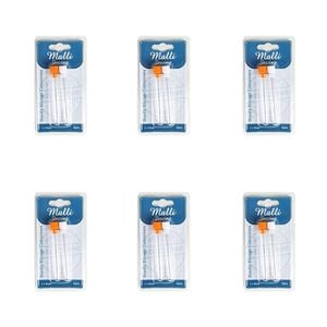 6x 2pc Malli Sewing Plastic Sewing Needle Storage Container/case 1x6cm Clear