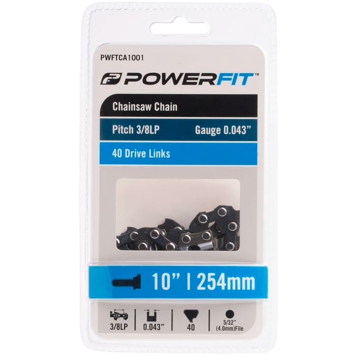 Powerfit 10" 3/8"LP 40DL 0.043" Gauge Chainsaw Chain
