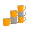 Argon Tableware 6 Piece Matt Tea And Coffee Mug Set - Grey + Yellow - 350ml