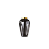 Elegant Collections Small Smoked Glass Gold Tip Vase