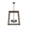 Telbix Dalton Modern Pendant Hanging Lamp Light Metal Wood Black Walnut Matte Wood Tones