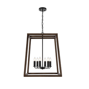 Telbix Dalton Modern Pendant Hanging Lamp Light Metal Wood Black Walnut Matte Wood Tones