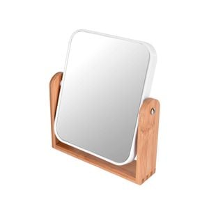 Bamboo Stand Double-Sided Magnifying Makeup Mirror