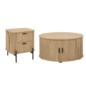 Cosmoliving Bedside Table and Round Coffee Table