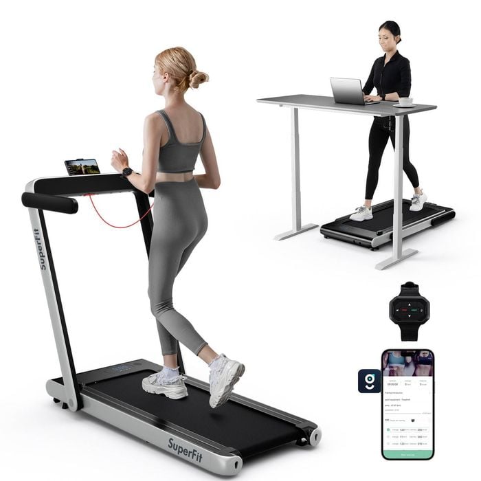 Costway 3hp Walking Running Machine Electric Treadmill Silver