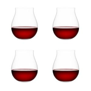 Set Of 4 Steamless B+ Wine Glasses 670ml 23x23x14cm Red Plumm