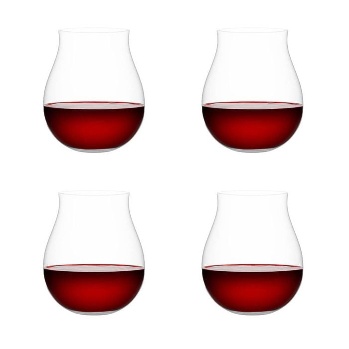 Set Of 4 Steamless B+ Wine Glasses 670ml 23x23x14cm Red Plumm