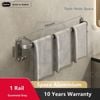 Bathroom Double Towel Rail Rack Hanger Hook Space Aluminium Wall Mounted 70cm,Wall Mount Towel Holder-Grey 1 Rail