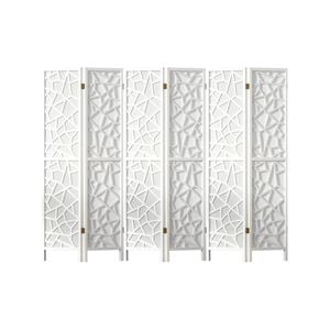Artiss Clover Room Divider Screen 6 Panel Foldable Wooden Divider White