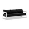 Bronte 3 Seater Outdoor Aluminium Lounge White & Denim Grey Cushions