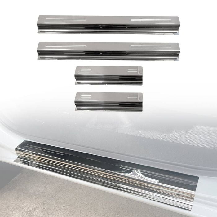 AUSGO Stainless Steel Door Sill Protector for Mazda BT-50 BT50 Dual Cab 2020-Onwards Scuff Plate Cover