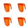4PK AgBoss Pet and Livestock Plastic Food Scoop FeedMaxx 1kg Orange