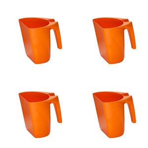 4PK AgBoss Pet and Livestock Plastic Food Scoop FeedMaxx 1kg Orange