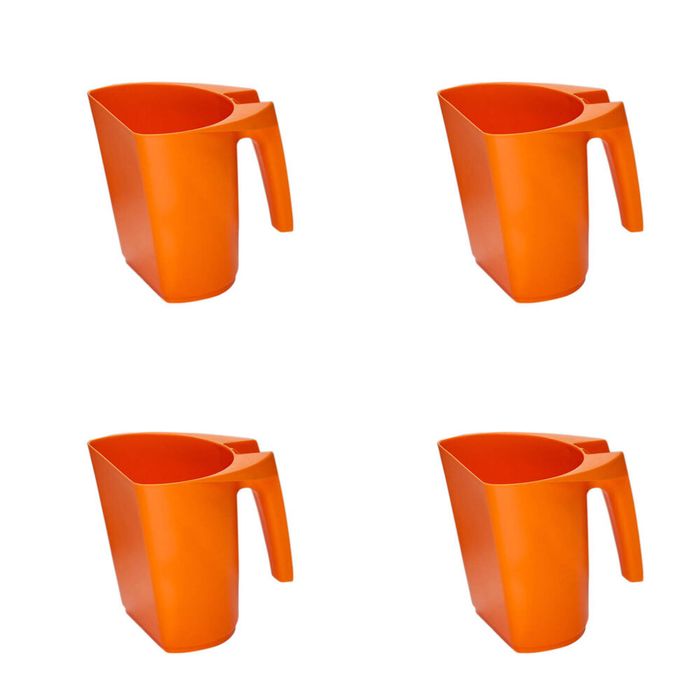 4PK AgBoss Pet and Livestock Plastic Food Scoop FeedMaxx 1kg Orange