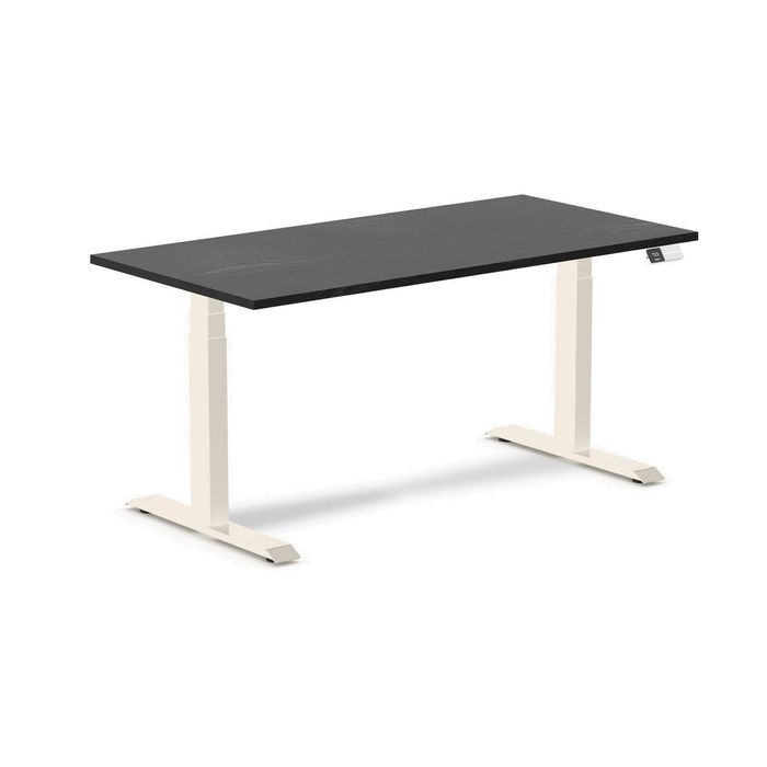 Desky Dual Hardwood Sit Stand Desk Wheat Frame 150cm