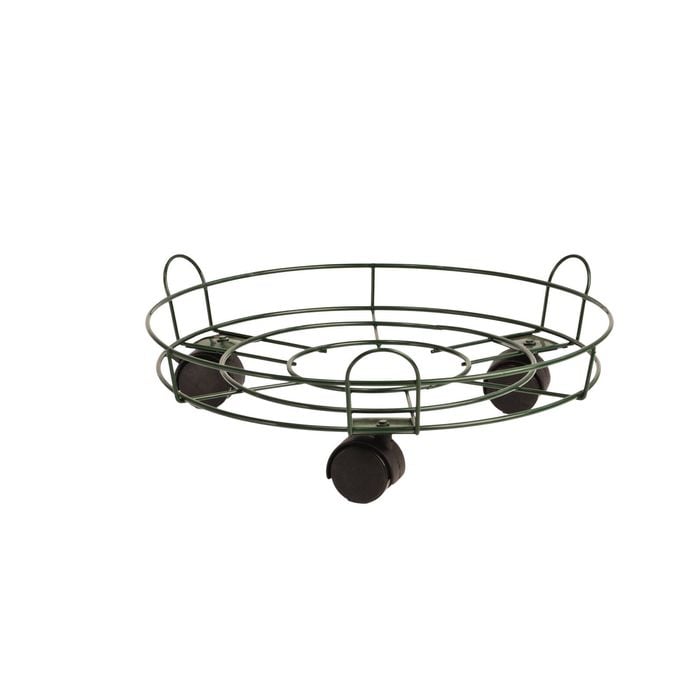 EDEN 33cm Round Pot Plant Trolley With Rails
