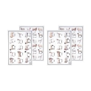 2x 2pc Ashdene Best In Breed Sheep Farm Kitchen Tea Towels Animal Art