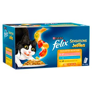 Felix 85g Sensations Jellies Favourites Selection Wet Cat Food - 36 Pack