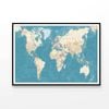 Vintage World Map  Print 100% Australian Made 90x60cm  (Poster)