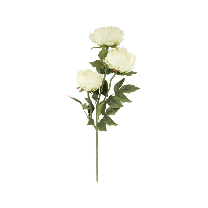 80cm White Peony Trio Artificial Flower