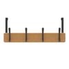 MODE 4 Black Hooks On Bamboo Board Over Door Hanger