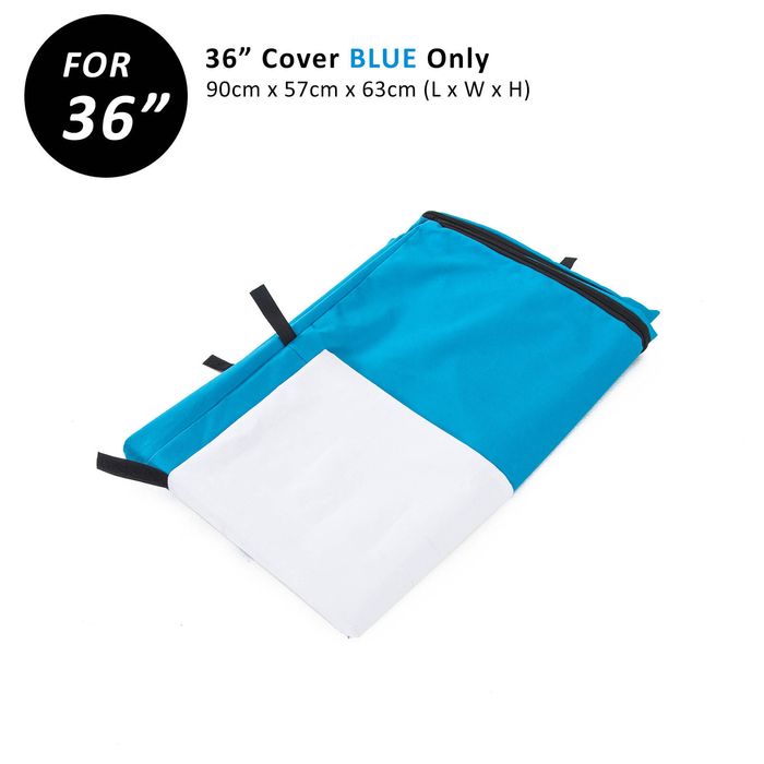 36in Cover for Wire Dog Cage - BLUE - Blue | Fabric | 92.5 x 57.5 x 64cm (L x W x H)