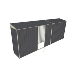 Build-a-Shed 0.8 x 5.2 x 2m Skillion Shed with Single Hinged Side Door - Grey