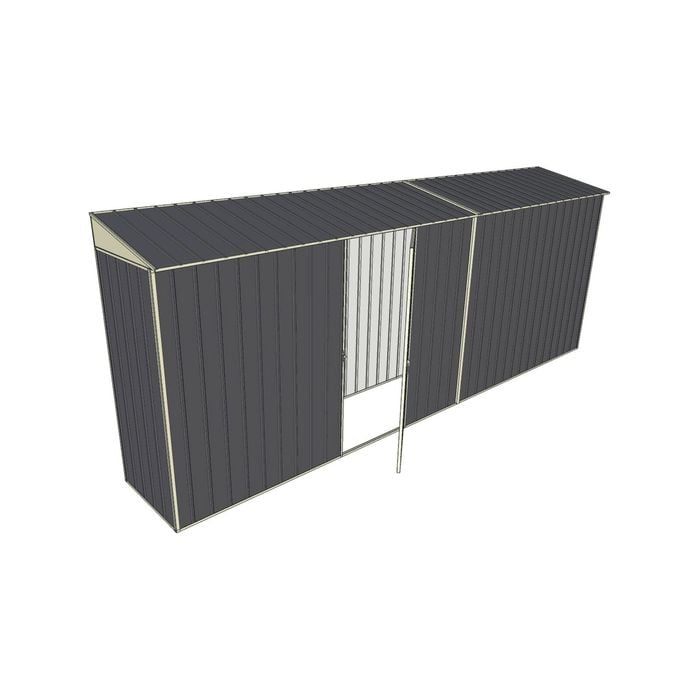 Build-a-Shed 0.8 x 5.2 x 2m Skillion Shed with Single Hinged Side Door - Grey
