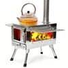 Outdoor Wood Burning Stove Multifunction Grill Hot Tent Stove with 5 Chimney Pipe
