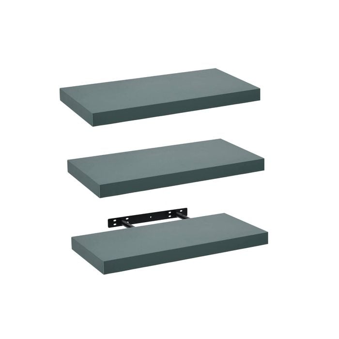 Takara Seiso Floating Wall Shelves Display Rack (set Of 3) Medium 60cm Green