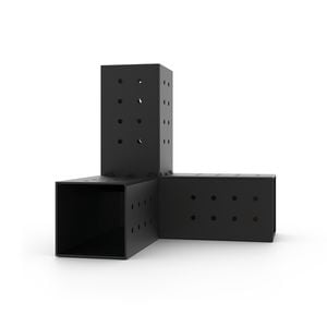 Toja Grid TRIO Black 3 Arm Pergola Corner Bracket For 90 x 90 Posts - 2 Pack