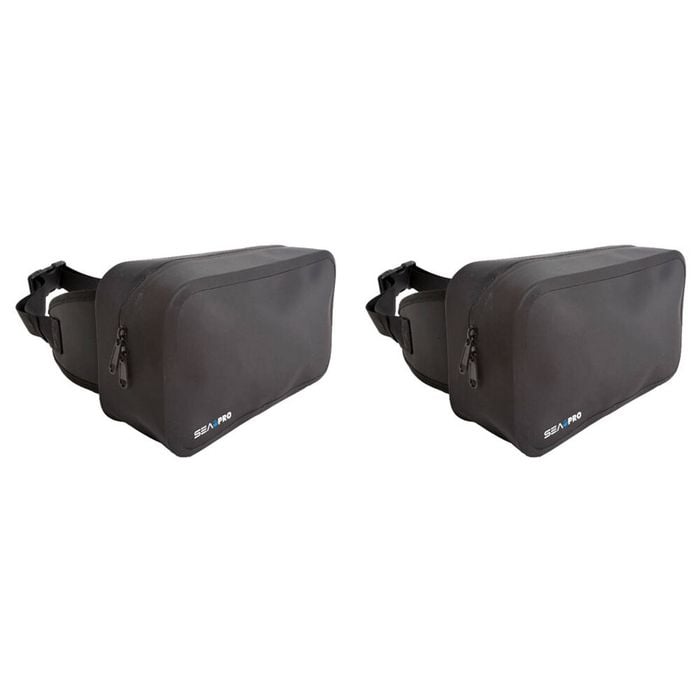 2PK Sea Pro 4L Waterproof Tarpaulin Fishing Bum Bag 29x19cm - Black