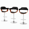 Artiss Bar Stools Set of 3 Adjustable Swivel Kitchen Wood PU Leather Black