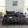 Fabric Fantastic Tufted Boho Wave Jacquard King Size Black Quilt/doona/duvet Cover Set