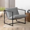 ZINUS Aidan Sling Accent Chair / Metal Frame Armchair with Foam Cushion - Light Grey
