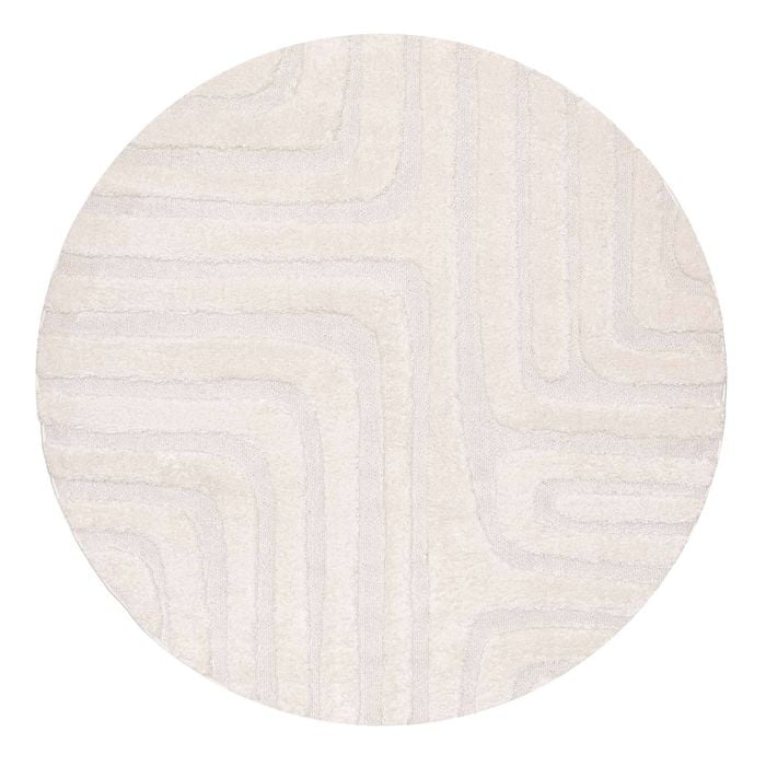 Loopsie-240cm X 240cm-noto Ivory Striped Round Rug