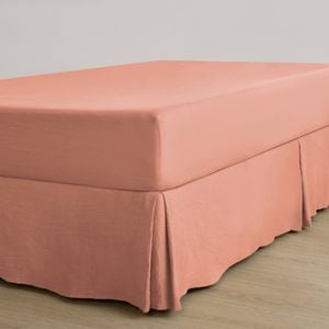 Dreamaker Superfine Washed Microfibre Pleated Valance Pink Clay King Single Bed