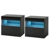 Artiss 2x Bedside Table Led - Heres Black