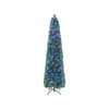 Costway 2.1M Slim Christmas Tree Artificial Xmas Tree w/Colorful Fiber Optics