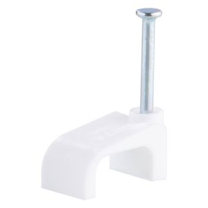 DETA 13mm White Flat Cable Clips - 500 Pack
