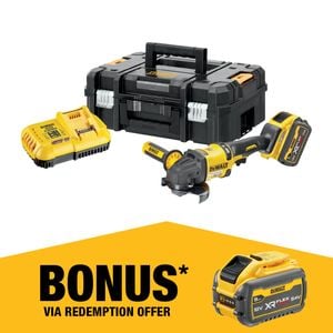 DeWALT 54V FlexVolt XR Li-Ion Cordless Brushless 125mm 5" Angle Grinder 9.0Ah Kit DCG418X1-XE