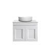 Attica 600mm White Satin Hamptons Shaker Vanity with Carrara Stone Top
