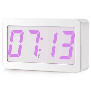 TODO Digital Alarm Clock 115 Colour LED Display 3 Alarms USB Power - White