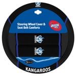 NORTH MELBOURNE KANGAROOS Official AFL Steering Wheel Cover and Belt Cover Set