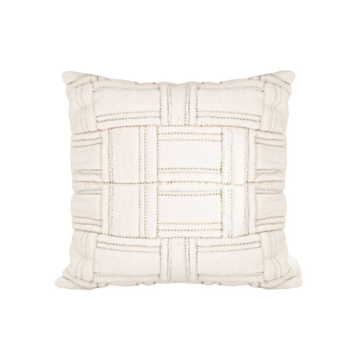SOGA 45cm Bohemian Winter White Tufted Grid Pattern Decorative Throw Pillow