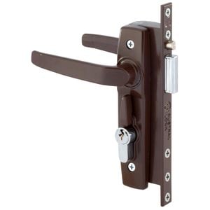 Gainsborough Brown Hinged Security Door Deadlock